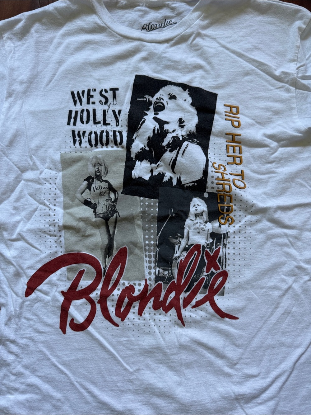 West Hollywood Graphic Tee - White with Red & Black Print